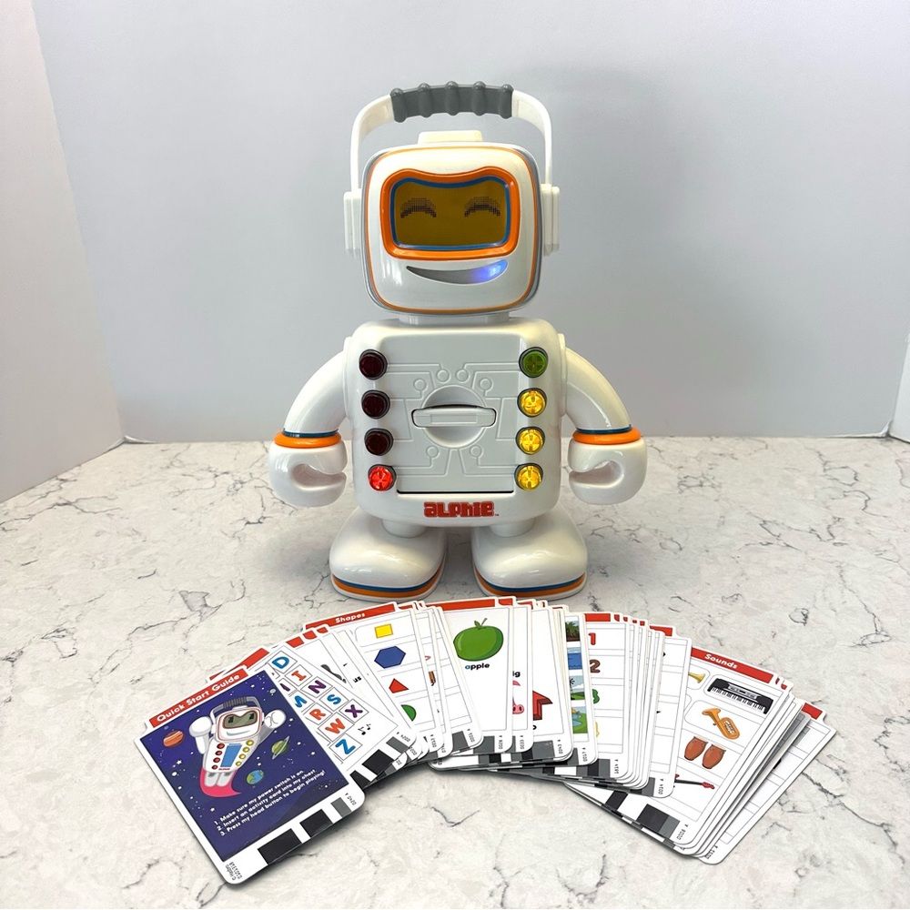 WORKS! Playskool Alphie Interactive Talking Learning Robot with Cards 2009